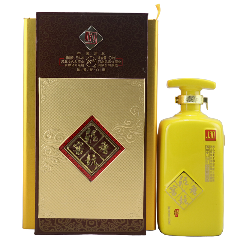 泥坑窖香J30白酒500ml单瓶装39度纯粮食酒低度白酒