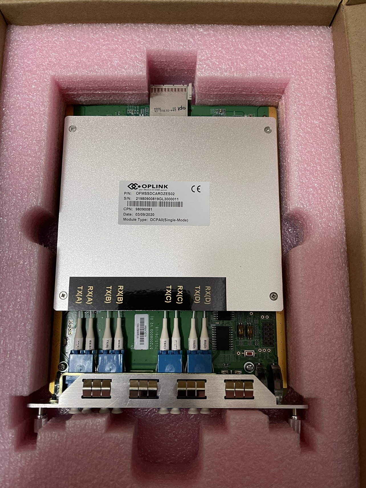 OPLINK光纤拓展卡 全新OFMSSDCARDZES02 DCPA0 现货议价  Dz454