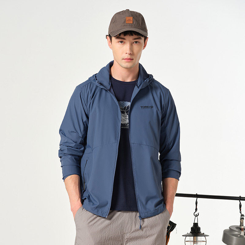 探路者防晒衣23春夏新男户外轻薄速干防紫外线皮肤衣TAZZBL81602