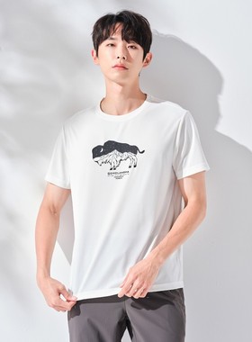 探路者速干T恤男女春夏户外仿棉感透气圆领短袖TAJJ81575/82756