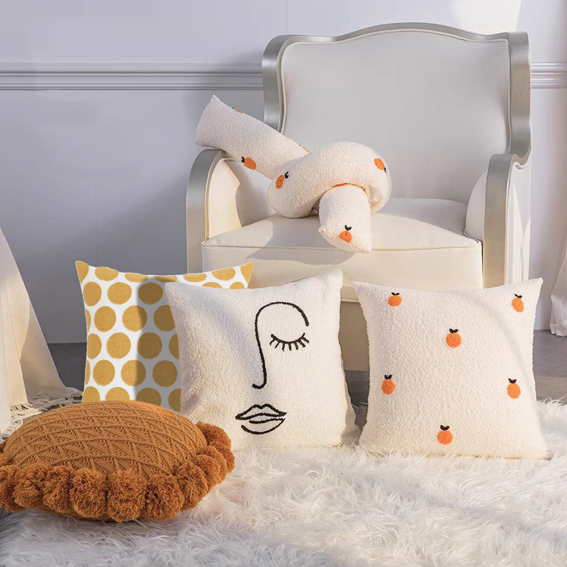 北欧客厅沙发靠垫抱枕ins羊羔绒刺绣腰枕腰靠民宿飘窗床头抱枕套,居家布艺,靠垫/抱枕,淘宝优惠券,粉丝福利购,淘宝优惠卷