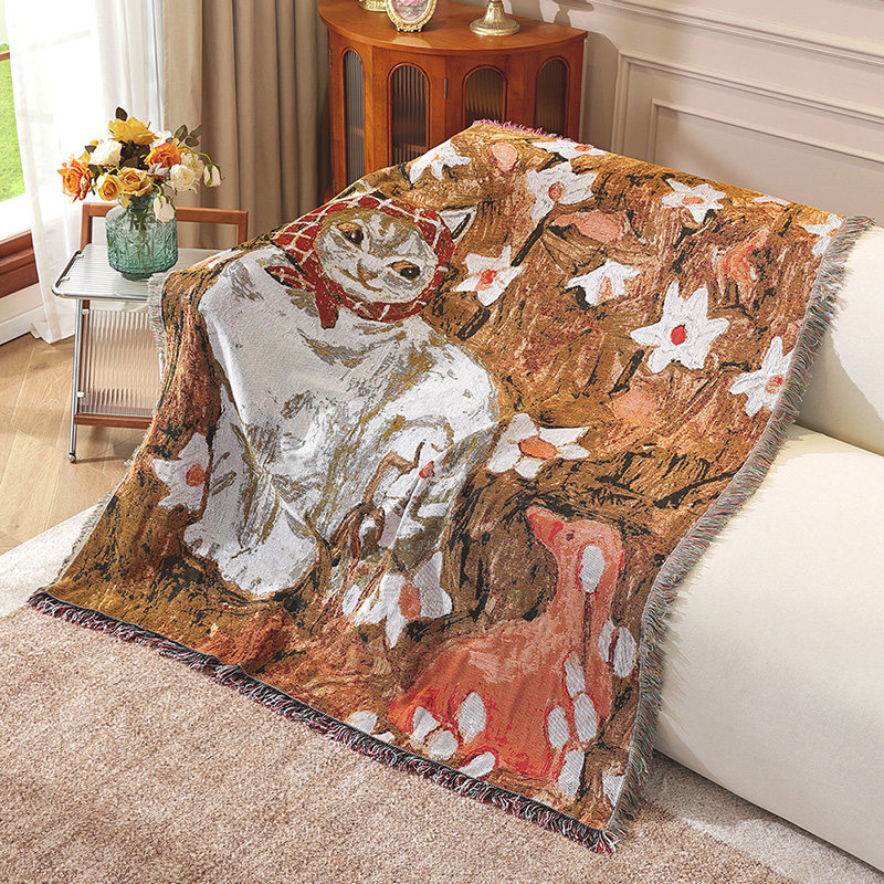 美式乡村田园风萌园记3单人沙发巾沙发毯防尘布装饰布户外露营毯