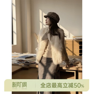 狐狸毛皮经典 邱莹莹 末雪青丘 AOMI 宽松叠穿马甲皮草 HELA