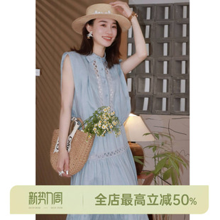 套装 邱莹莹HELA 蕾丝拼接收腰衬衫 亚麻100% AOMI