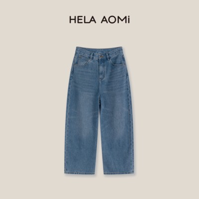 邱莹莹HELA AOMI “封神土耳其裤”土耳其bossa宽松直筒牛仔裤