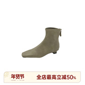 邱莹莹 方头气质瘦瘦短靴 牛皮革法式 HELA AOMI
