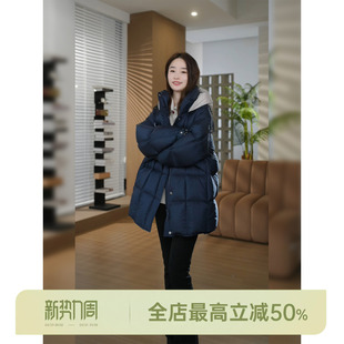 白鸭绒复古轻美式 邱莹莹 高端线.撞色羽绒 AOMI 羽绒服 HELA