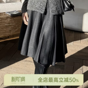 高克重针织半裙 AOMI 山羊绒桑蚕丝高腰半身裙 HELA 邱莹莹