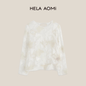 100%桑蚕丝乔其剪花蕾丝衬衫 桑福蝶 AOMI 邱莹莹HELA