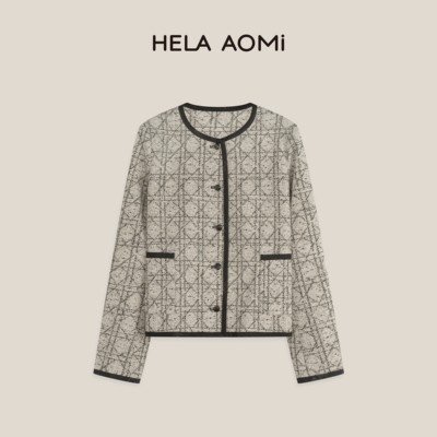 邱莹莹HELA AOMI “50桑蚕丝·高端小香”50%桑蚕丝印花香风外套