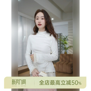 立体花朵小众洋气打底针织衫 邱莹莹 水貂织花 AOMI HELA