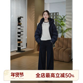 高腰宽松遮气质休闲裤 邱莹莹 原单线 斜纹磨毛裤 HELA AOMI