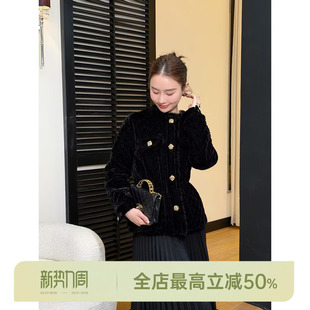 丝绒水貂 AOMI 高级气质收腰显瘦中长外套老钱风 HELA 邱莹莹