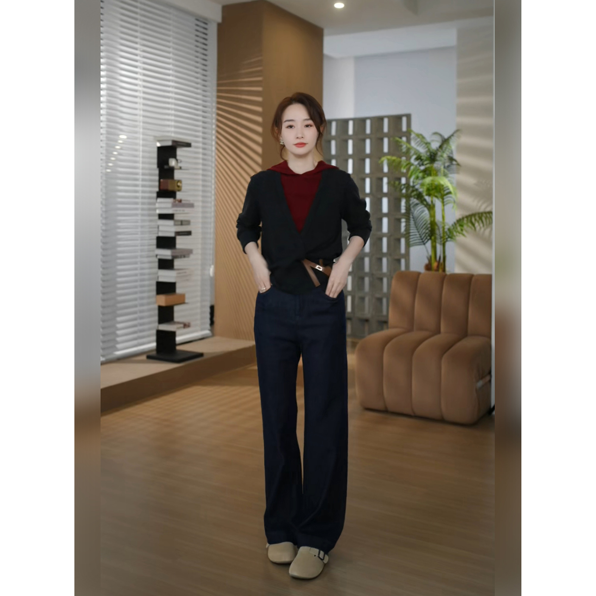 邱莹莹【现货】“江南原单.羊毛牛仔裤”绵羊毛微喇2026秋牛仔裤