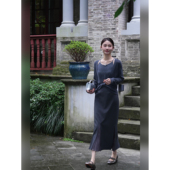 新款 步步生花 黑色半身裙百褶气质开叉半身裙 HELAAOMI 邱莹莹