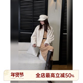 邱莹莹 水貂皮宽松时髦皮草外套 珍珠色进口水貂 HELA AOMI