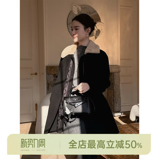 100%绵羊毛三穿大衣 真两件套.皮草大衣 邱莹莹HELA AOMI