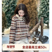 针织衫 邱莹莹 L.P复古毛衣 费尔岛圆领套头长袖 HELA AOMI