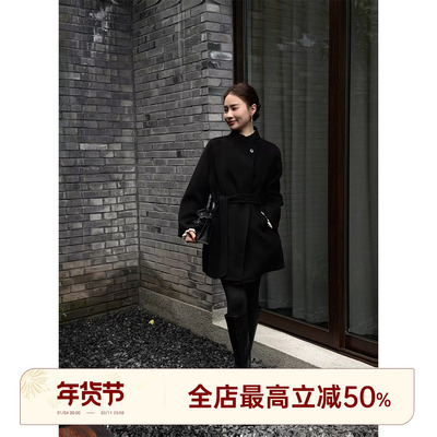 邱莹莹 HELA AOMI “原单大衣”绵羊毛60.2%+山羊绒13.5%大衣