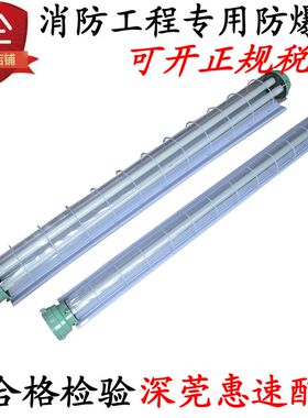 LED防爆灯仓库厂房车间照明隔爆灯罩日光灯双管单管40W防爆荧光灯