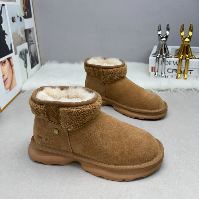 真皮羊羔毛雪地靴女2025新款百搭短筒皮毛一体全羊毛厚底保暖棉鞋