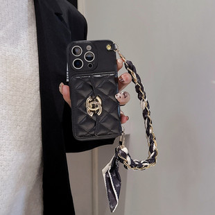 适用苹果17 oppofindx9小香风荣耀500插卡vivoX300女reno15pro外壳 16promax手机壳斜挎华为mate80小米17时尚