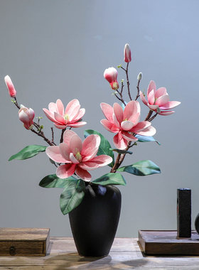新款客厅新玉兰仿真花花艺摆件