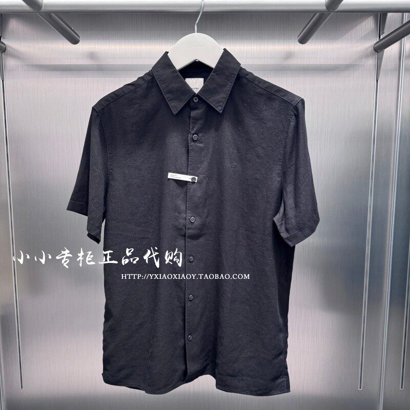 CK Jeans专柜正品 2026春夏新款男士复古通勤刺绣短袖衬衫4LE119G