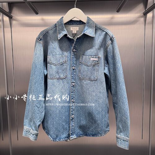 CKJeans满印老花牛仔衬衫