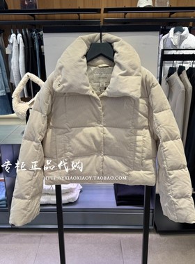 CK Jeans专柜正品 2025秋冬新款女士复古灯芯绒面包羽绒服44D527G