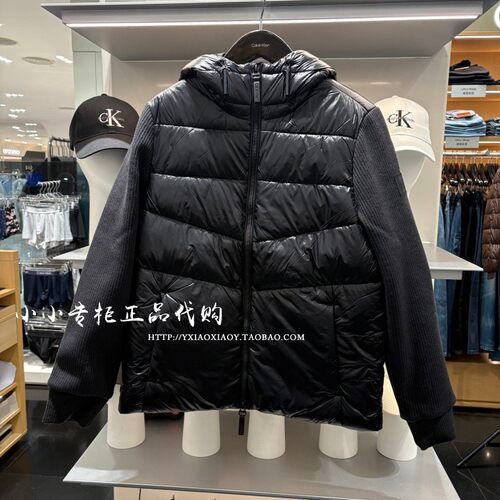CKJeans针织拼接袖棉服外套