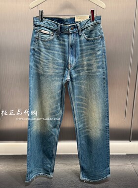 CK Jeans专柜正品 2026春夏款男士潮流字母腰边阔腿牛仔裤4RF941G