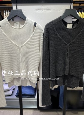 CK Jeans专柜正品2025新春红品女士背心V领羊绒开衫两件套40437WF