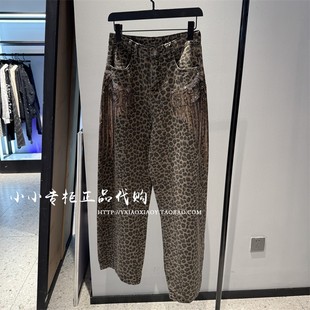 T75A208028 翅膀烫钻豹纹牛仔长裤 TCH轻奢潮牌专柜正品 2025春夏款