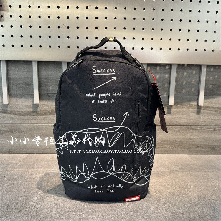 SprayGround鲨鱼嘴正品 2024新款几何字母帆布双肩背包 W1035727