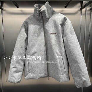 CK Jeans专柜正品 2025秋冬款男士经典绣标鸭绒翻领羽绒服4LD519G