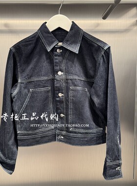 CK Jeans专柜正品 2025冬季新款女士美式复古翻领牛仔外套47E781G