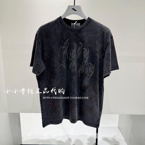 INXX做旧镶钻短袖T恤衫