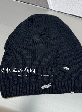 INXX专柜正品 2025冬款男女百搭时尚个性做破针织冷帽 XWF4536008