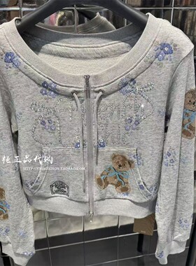 轻奢潮牌TCH专柜正品 26春款甜美风花朵小熊刺绣外套 T78A276001