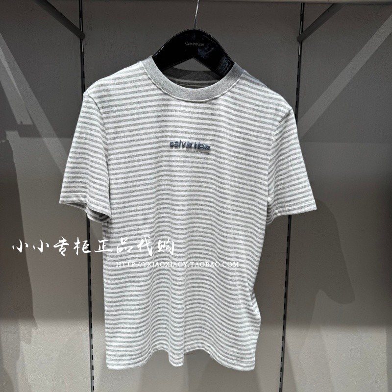 CKJeans条纹纯棉短袖T恤图片