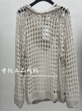 INXX专柜正品 2023秋款TOFOURTH男女网格连帽针织外套 TFD3069120