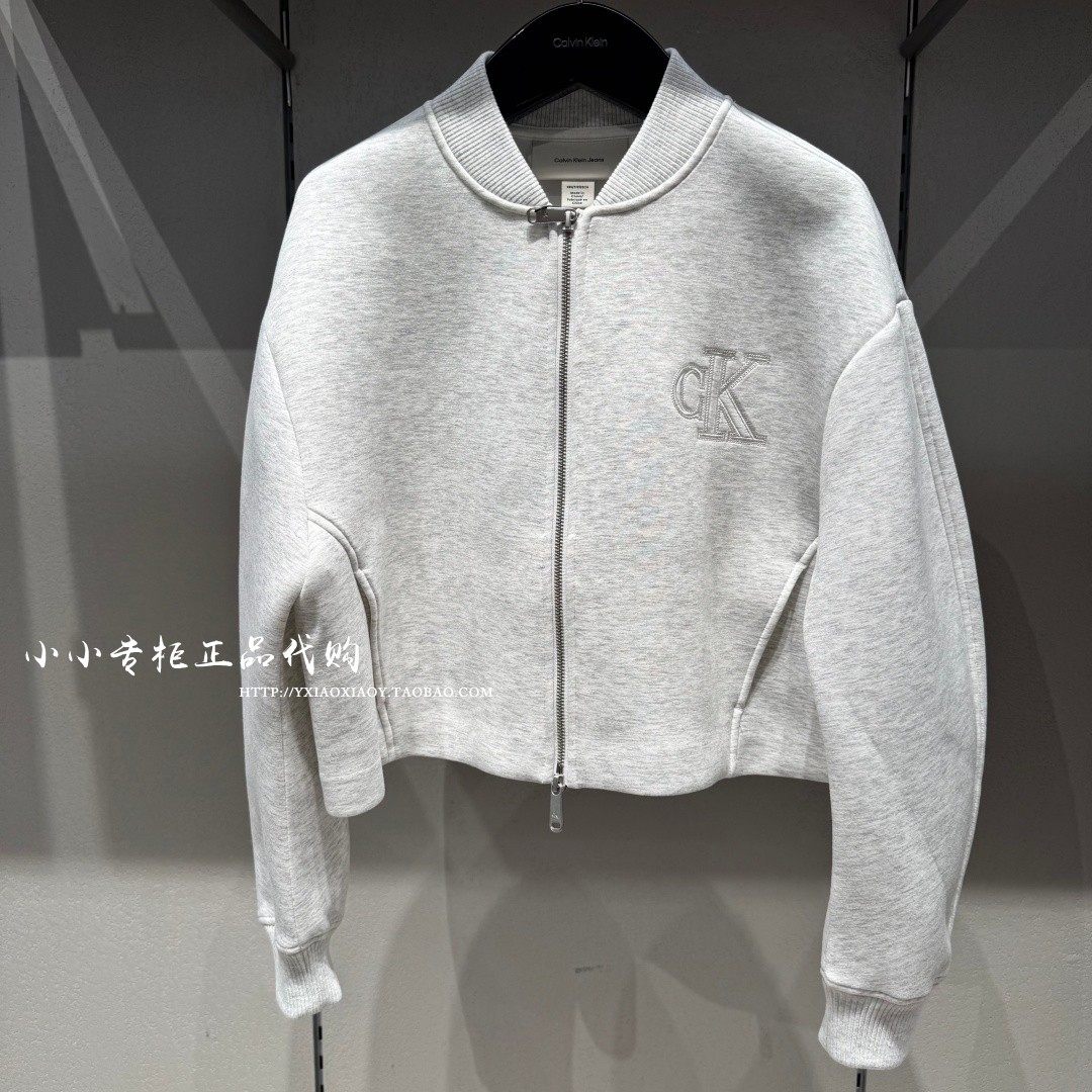 CK Jeans专柜正品 2026春夏款女士运动刺绣棒球领夹克外套47AB508