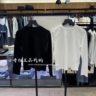 CK Jeans专柜正品 2025秋款女士纯棉老花刺绣宽松长袖T恤 44E263G