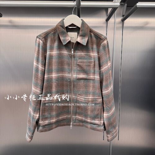 CKJeans格纹时尚毛呢外套
