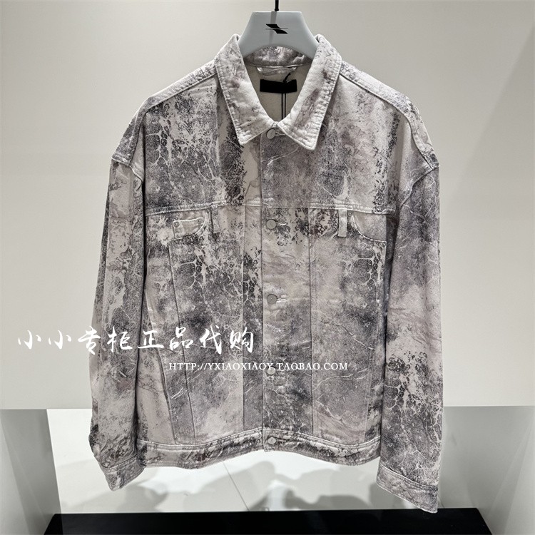 INXX专柜正品 2025春款男女印花水墨宽松翻领牛仔外套 XBF1140198