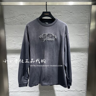 VETEMENTS做旧宽松长袖T恤
