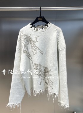 INXX专柜正品 2023冬款TOFOURTH男女刺绣套头针织衫 TFD406B373