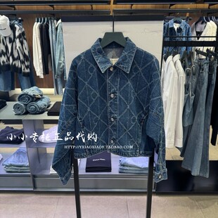 CK Jeans专柜正品 2025秋季新款女士复古老花短款牛仔外套47D749G