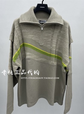 INXX专柜正品 2023秋款TOFOURTH男女拼接半开领针织衫 TFD3069009